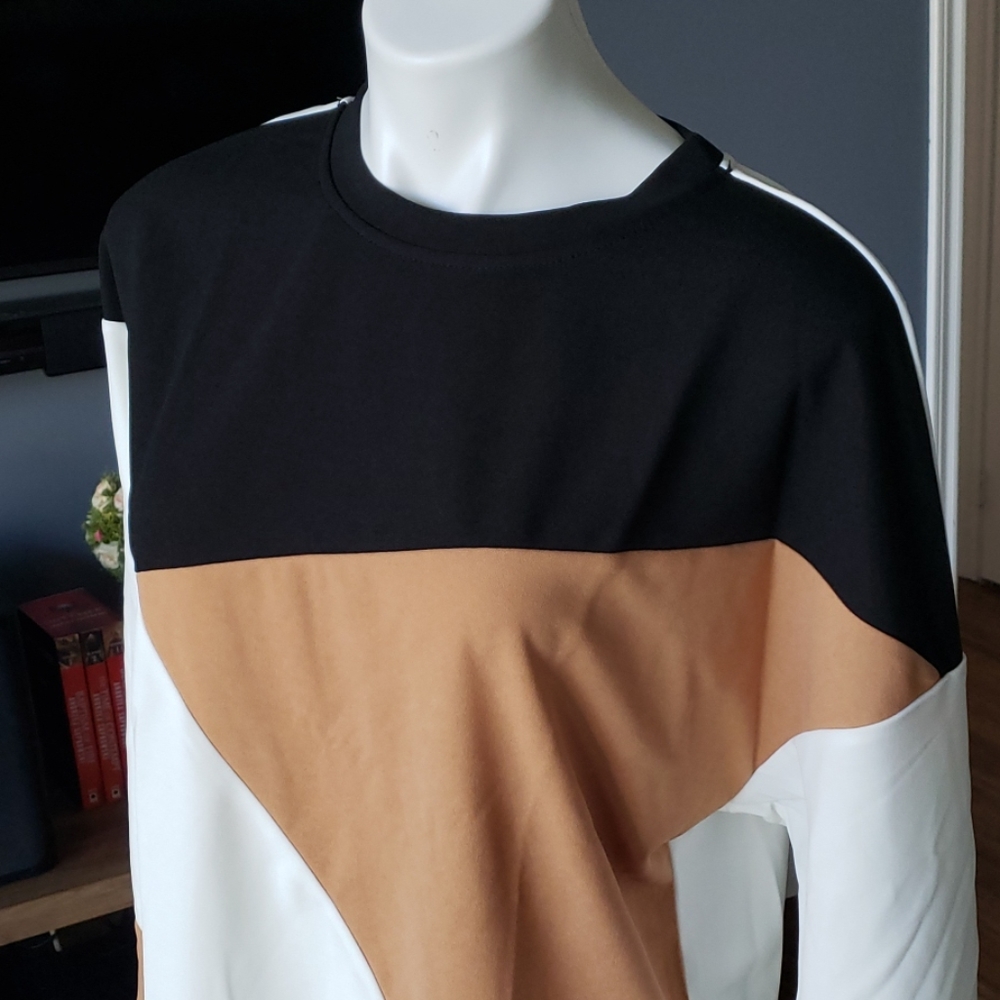 Dropped Shoulder Colorblock Top - Picture 6 of 8
